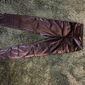 Black faux leather leggings size medium